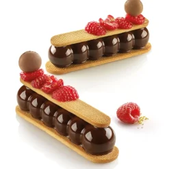 Silikomart Truffle Eclair 75 Siliconen Patisserievorm met Uitsteekvorm, 8-vaks