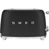 Smeg Broodrooster 2x2 TSF01BLMEU, mat zwart