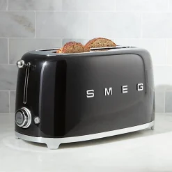 Smeg Broodrooster 2x4 TSF02BLEU, zwart