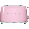 Smeg Broodrooster 2x2 TSF01PKEU, roze