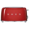 Smeg Broodrooster 2x4 TSF02RDEU, rood