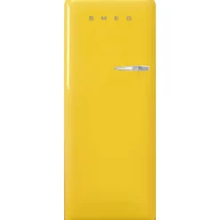 Smeg Jaren 50 Koelkast met Vriesvak FAB28LYW6, geel linksdraaiend