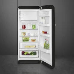 Smeg Jaren 50 Koelkast met Vriesvak FAB28RBL5, zwart rechtsdraaiend