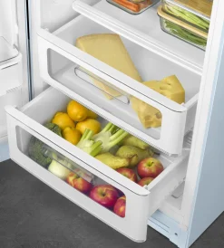Smeg Jaren 50 Koelkast met Vriesvak FAB28LPB6, pastelblauw linksdraaiend