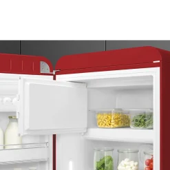 Smeg Jaren 50 Koelkast met Vriesvak FAB28LRD6, rood linksdraaiend