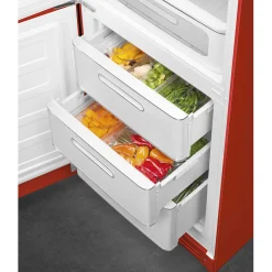 Smeg Jaren 50 Koel-Vriescombinatie Koelkast FAB32LRD6, rood linksdraaiend