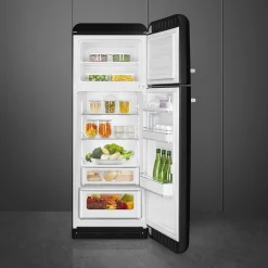 Smeg Jaren 50 Koel-Vriescombinatie Koelkast FAB30RBL5, zwart rechtsdraaiend