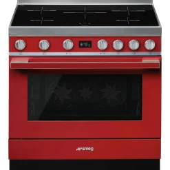Smeg Portofino Inductiefornuis CPF9IPR, 90cm rood