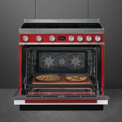 Smeg Portofino Inductiefornuis CPF9IPR, 90cm rood