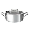 Spring Brigade Kookpan Laag met Glasdeksel, 24cm