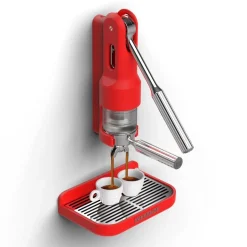 Superkop Handbediende Niet-Elektrische Espressomachine, rood