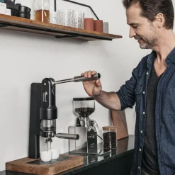 Superkop Handbediende Niet-Elektrische Espressomachine, rood