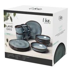 Villeroy & Boch Lave Ontbijtset, 12-delig gris