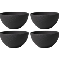 Villeroy & Boch Manufacture Rock Kom, 14cm zwart 4 stuks