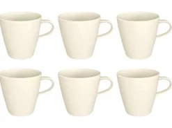 Villeroy & Boch Manufacture Rock Beker met oor, 0,37L wit 6 stuks