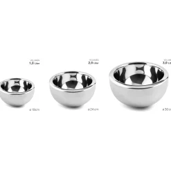 Weis Dubbelwandige Kom met Brede Rand, 24cm RVS
