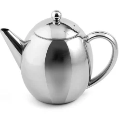 Weis Theepot Dubbelwandig met Theefilter, 1,2L RVS