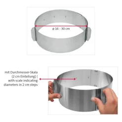 Westmark Verstelbare Taartvorm, 16-30cm rvs