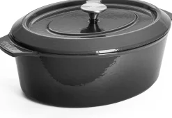 Woll Iron Braadpan Ovaal, 34x26cm carbon grey