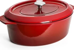 Woll Iron Braadpan Ovaal, 34x26cm chili red