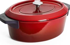 Woll Iron Braadpan Ovaal, 34x26cm chili red