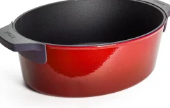 Woll Iron Braadpan Ovaal, 34x26cm chili red