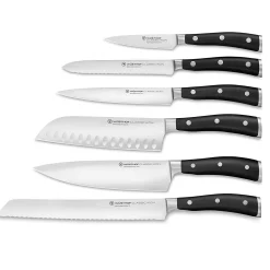 Wüsthof Classic Ikon Messenblok inclusief Messenset, 7-delig essenhout zwart - 1090370601